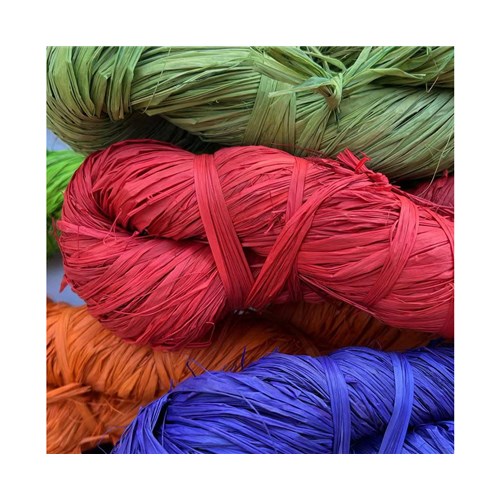 Rainbow Coloured Raffia Hank 250g Red_2
